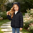 thumbnail image 3 of Winter Puffer Coat with Bear Ears for Boys Girls, Long Sleeve Hooded Zip Up Cotton Outerwear Jacket with Pockets, Black 10-11 Years, 3 of 8
