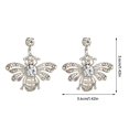 thumbnail image 3 of BNNG Personalized Diamond Bee Earrings Rhinestone Metal Earrings Bee Festival Gift Earrings Low Earrings Sparkly Rhinestone Dangle Earrings for Women, 3 of 7