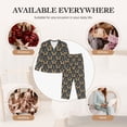 thumbnail image 6 of KLL Flower Butterfly Print Women's Long Sleeve Pajamas with Pants Sleepwear Loungewear 2 Set-X-Large, 6 of 7