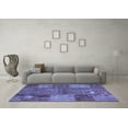 thumbnail image 3 of Ahgly Company Machine Washable Indoor Rectangle Patchwork Blue Transitional Area Rugs, 2' x 3', 3 of 4
