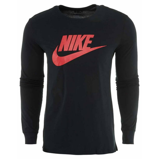 Moral estar impresionado Extremadamente importante Nike Mens Futura Icon Long Sleeve T-Shirt Black/Red - Walmart.com