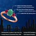 thumbnail image 2 of Gem Stone King 2.50 Ct Oval Green Malachite Red Created Ruby 18K Rose Gold Plated Silver Ring, 2 of 6