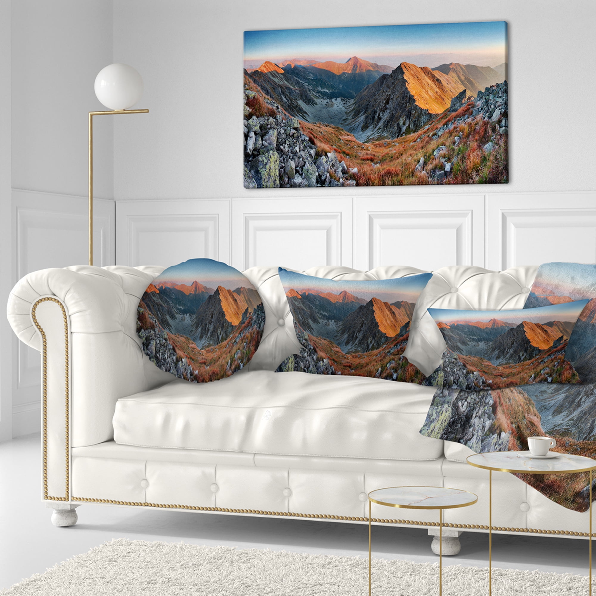 Designart 12" x 20" Multi-color Polyester Throw Pillow