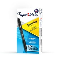Paper Mate Profile Mech Mechanical Pencil 0.7mm, #2 Pencil Lead, Great for Office Supplies, Classroom Supplies, Drawing Pencils, Sketching Pencils, Black, 12 Count