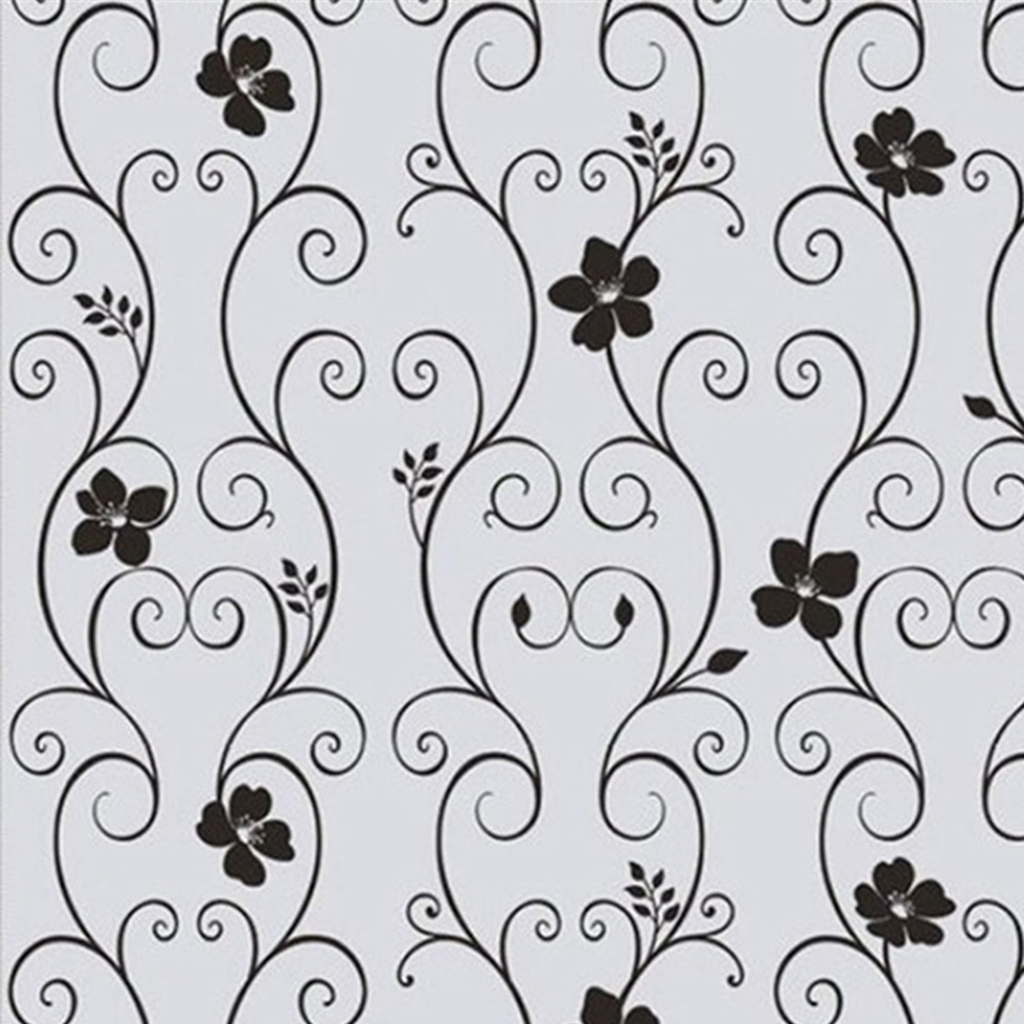 Window Home Privacy Stickers Iron Glass Stickers Black&white Wrought Flower 