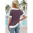 thumbnail image 6 of Ronuti Womens Blouses V Neck Short Sleeve Tops Spring Summer Business Casual Shirts Lightweight Sweaters, 6 of 9