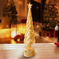 thumbnail image 4 of Japceit Rotating Glass Christmas Tree, Light-Up Spinning Crystal Table Decor, Illuminated Rotating Ornament for Home, Office and Festive Display, 4 of 6