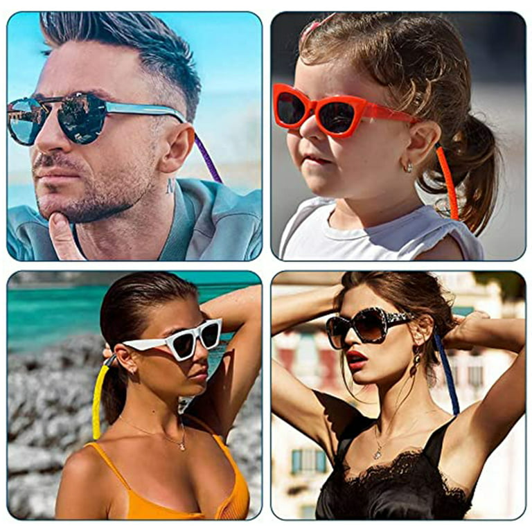 Warmtree Adjustable Sports Sunglasses Safety Holder Floating Retainer Strap  Eyewear Retainer, Black, Pack of 2