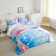 thumbnail image 3 of Castle Fairy Girls Ocean Mermaid 3 Pieces Queen Comforter Set,Marine Dreamy Princess Ultra Soft Bedding Sets,Sea Starfish Bedding Comforter Set Breathable,Lightweight Room Decor,Reversible, 3 of 8