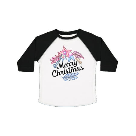 

Inktastic Merry Christmas Pink and Blue Flowers Gift Toddler Boy or Toddler Girl T-Shirt