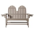 thumbnail image 3 of WestinTrends St. Augustine Outdoor Patio 49" HDPE Adirondack Garden Bench, Weathered Wood, 3 of 16