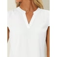 thumbnail image 5 of INSPIRE CHIC Women's V Neck Cap Sleeve Summer Business Casual Blouse XS White, 5 of 6