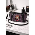 thumbnail image 4 of Ed Hardy Women’s Rebel Skull Flame Shoulder Bag – Pink & Black Logo Print Studded Chain Purse, 4 of 4