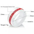 thumbnail image 2 of 10mm Black/White Ceramic Band Rings Men's Women's White/Rainbow/Red AAA Cz Ring, 2 of 7