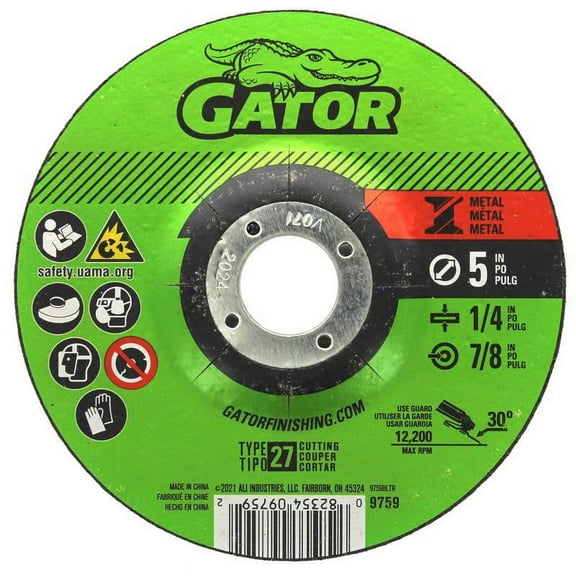 Gator 2034248 5 x 0.88 in. Aluminum Oxide Metal Cutting Wheel