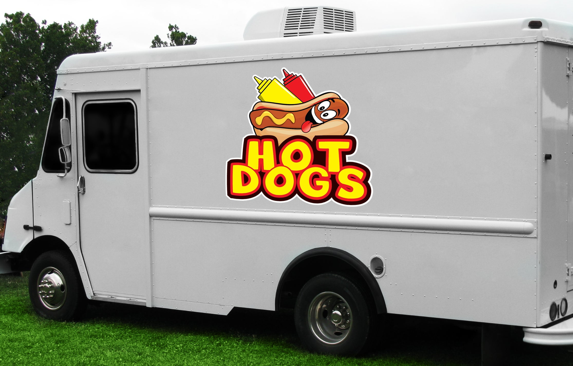 Sausage Dog Decal 12" Hot Dog Cart Concession Food Truck Van Stand Vinyl Sticker 