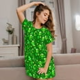 thumbnail image 3 of Fotbe St Patrick's Day2 Pattern Women's Cotton Nightgown Sleepwear Short Sleeves Shirt Casual Print Sleepdress, 3 of 6