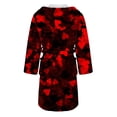 thumbnail image 5 of MEICHEN Plush Robes for Women Valentine's Day Fleece Plush Robe Long Warm Plush Bathrobe Loungewear Jacket Printed Comfort Robe Women's Robes, 5 of 5
