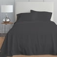 thumbnail image 6 of Color Sense 100% Cotton Twin Sateen Sheet Set, 300 Thread Count Wrinkle Resistant, Quick Dry, Soft & Smooth 3-Piece Set Dark Gray, 6 of 9