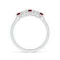 thumbnail image 2 of ANGARA Natural Half Eternity Five Stone Ruby and Diamond Wedding Band in 925 Sterling Silver for Women (Size-2.8mm) | July Birthstone, Anniversary, Jewelry Gift for Women | Natural Ruby Ring, 2 of 10