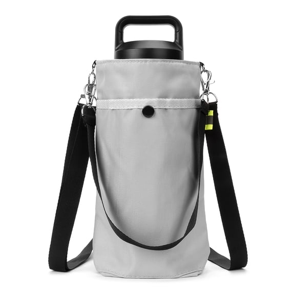 Linkidea Water Bottle Carrier Compatible with YETI Rambler Bottle 18oz/26oz, Owala FreeSip 24oz, Waterbottle Sling Bag Holder with Shoulder Strap, Grey