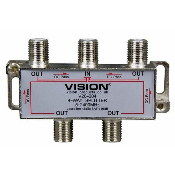 VISION - 4-Way Splitter DC Pass 5-2400MHz V26-204
