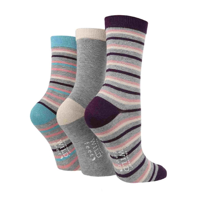 Sock Shop Wildfeet - 3 Pair Womens Patterned Bamboo Socks