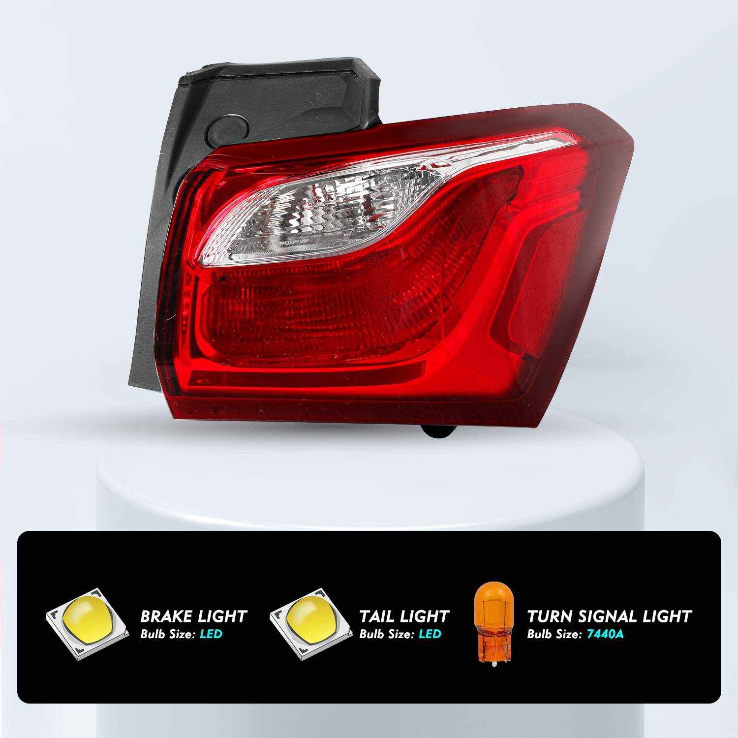 Fit 2018-2020 Chevy Equinox Halogen Rear Tail Light Outer Right Passenger Side