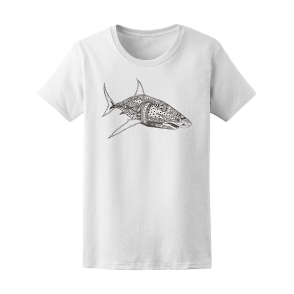 Floral Zen Doodle Shark Tee Women's -Image by Shutterstock