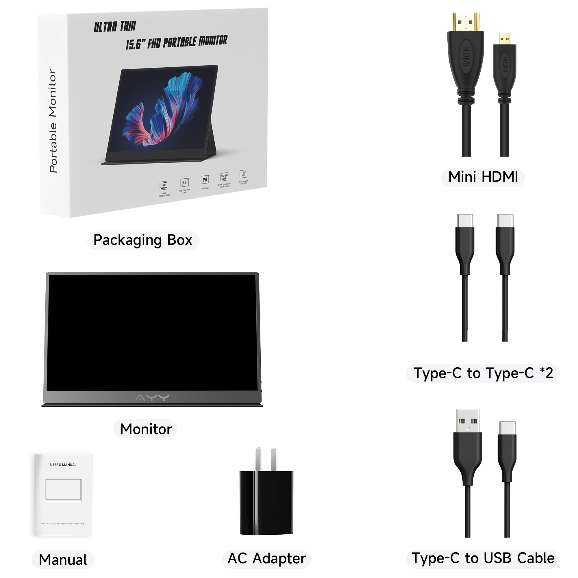 Mayceyee 15.6-Inch Portable Monitor USB-C photo 5
