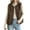 Brown, variant on Ecqkame Women's Fuzzy Vest Sleeveless Button Down Loose Round Neck Casual Velvet Warm Fall Winter Outerwear with Pockets Brown S