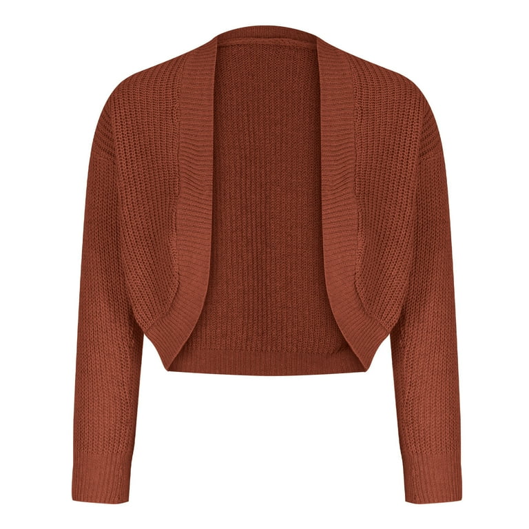 Jjayotai Women's Cropped Cardigan Sweaters, Long Sleeve Open Front