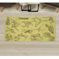 thumbnail image 1 of Jurassic Decorative Rug, Arrangement of Various Dinosaurs Illustrations Skeleton Biology Historic, Quality Carpet for Bedroom Dorm and Living Room, 6 Sizes, Pastel Yellow, by Ambesonne, 1 of 1