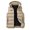 Khaki, variant on Wrtxtat Men's Puffer Vests Winter Midweight Warm Sleeveless Outerwear with Pockets Solid Color Drawstrings Hooded Puffer Vest Big and Tall Gray L