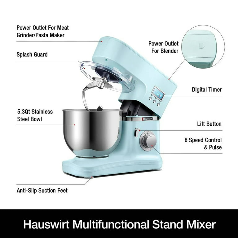 Hauswirt 3 in 1 Stand Electrical Dough Mixer with 5.3 Quart Bowl, Vintage  Blue, 1 Piece - City Market