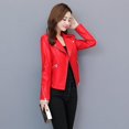 thumbnail image 1 of ZHAOCHENG Chaqueta de cuero genuino para mujer, de corte ajustado y corto, para primavera y otoño de 2024, de piel de oveja, de motociclista., 1 of 5