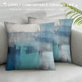 thumbnail image 3 of JEUXUS Turquoise Grey Body Pillow Cover Teal Modern Abstract Art Painting Cushion Long Pillowcase with Zipper Gray Blue Artwork Pillow Covers Decorative Soft Large Bedding Pillow Cases for Beddroom, 3 of 5