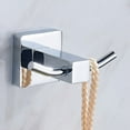 thumbnail image 6 of Square Double Robe Hook Towel Holder Bathroom Chrome Brass Wall Door Mounted, 6 of 8