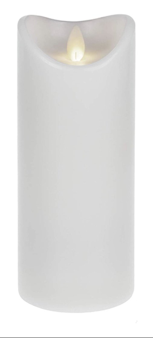 LuxuryLite Bright White 3 x 8 LED Wax LED Pillar Candle