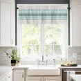thumbnail image 2 of Teal Aqua Stripes Valances for Windows Farmhouse Kitchen Curtains Valances Rod Pocket Valance Curtains for Kitchen Windows Modern Ombre Abstract Aesthetics Window Valances for Bathroom 54"x18", 2 of 6