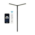 thumbnail image 2 of JONATHAN Y Madsen 18.25" 2-Light Modern Minimalist Iron Integrated Plug-In LED Sconce for Ceiling Corner with App/Remote Controllers, Black, 2 of 9