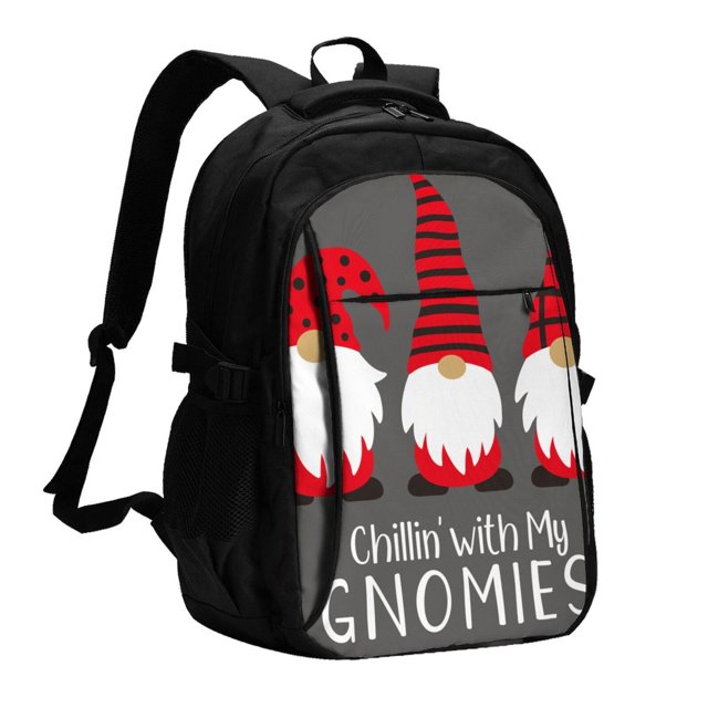 Vsdgher Chillin with My Gonme Print Travel Laptop Backpack, Laptops Backpack with USB Charging Port, Water Resistant Computer Bag Gift for Men & Women