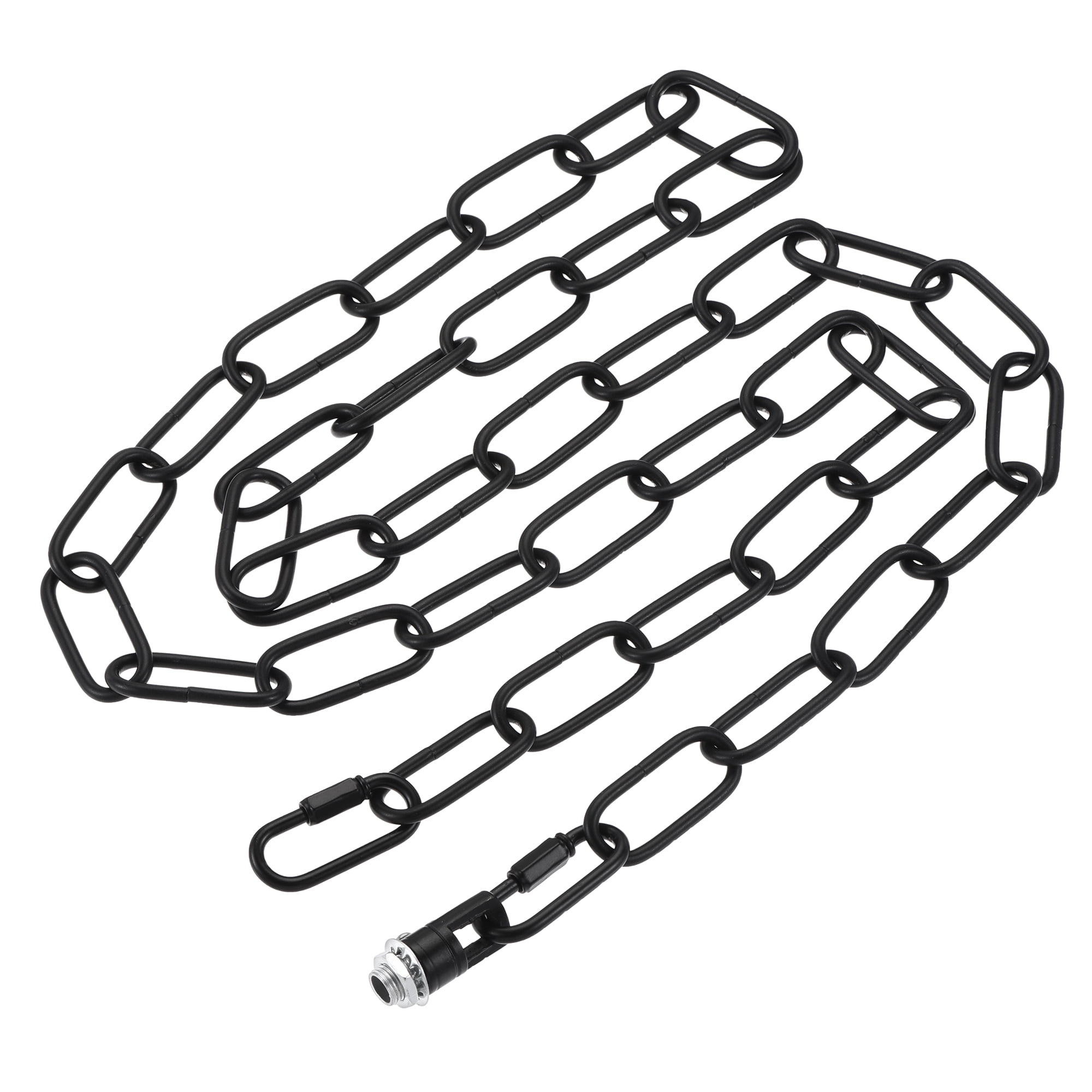 Uxcell 56" Long Hook Rings Connectors Pendant Light Fixture Chain Black 1 Set