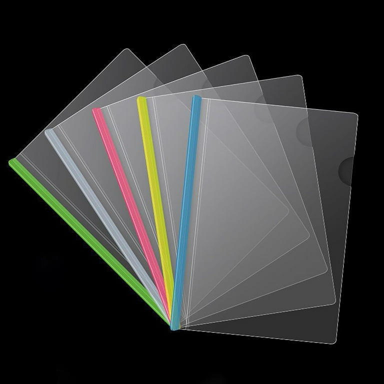 Chemises De Présentation A4 | Lot De 12 | Couverture Transparente | Couleurs Assorties | Pour Dossiers, Rapports, Documents | Capacité 100 Feuilles