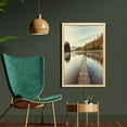 thumbnail image 2 of Fall Wall Art with Frame, Wooden Pier on the Lake Serene Morning in the Woods Fishing Misty Recreational Image, Printed Fabric Poster for Bathroom Living Room, 23" x 35", Multicolor, by Ambesonne, 2 of 2