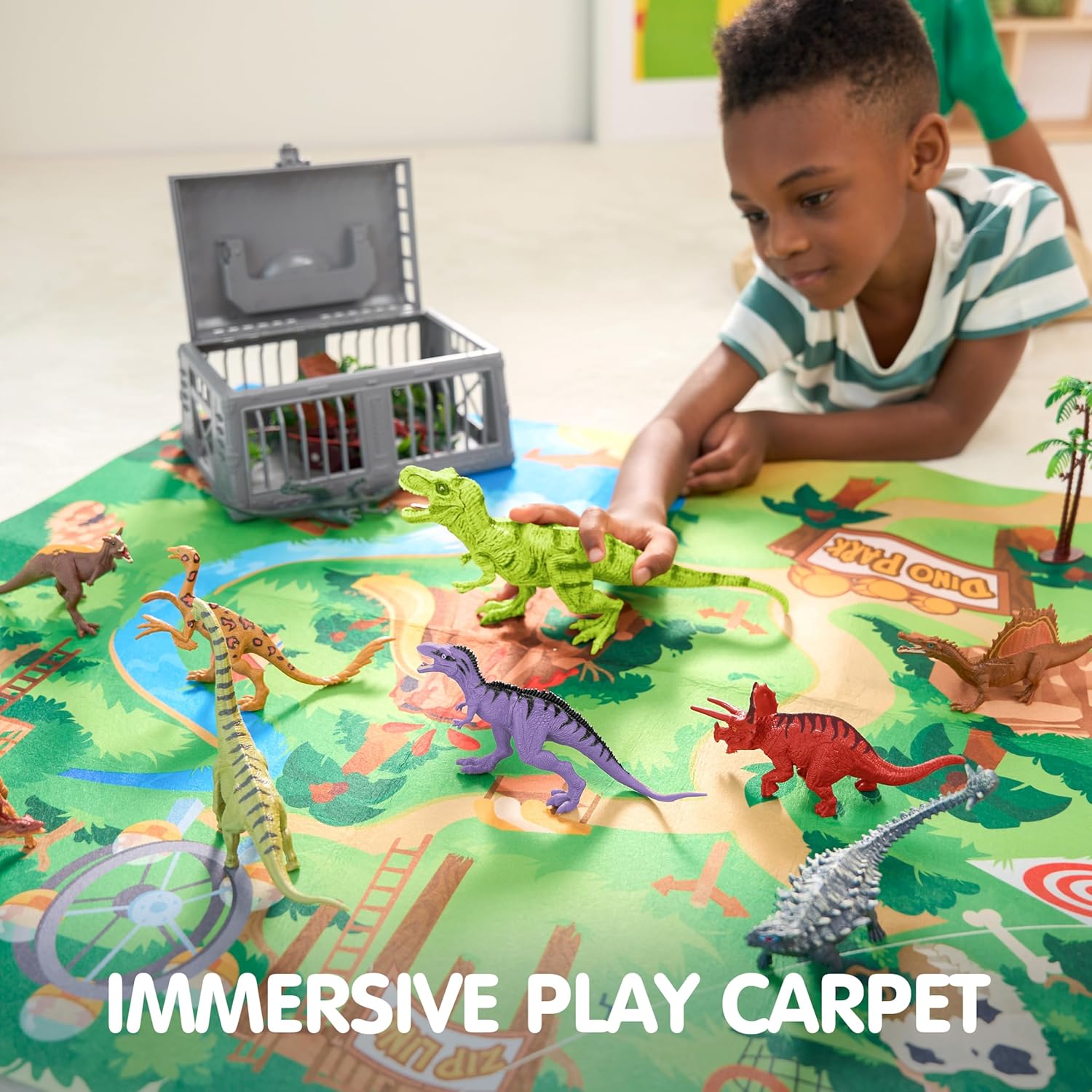Joyfy 19-Piece Dinosaur Figures Set with Play Mat photo 5