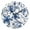 Black, variant on Blue Flowers Leaves Digital Pattern Round Wall Clock Silent Analog Battery Operated Gold Pointer Home Decor 9.84" Diameter