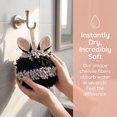 thumbnail image 4 of REGALWOVEN 1 Pc Fluffy Chenille Ball Hand Towels with Hanging Loops Rabbit Shape Quick Drying Soft Absorbent Black 7" x 7", 4 of 7