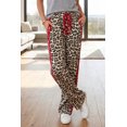 thumbnail image 2 of TinyCribz Women's Leopard Lounge Pants with Red Contrast Stripe L, 2 of 6