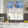 thumbnail image 5 of 2 Pack Valances for Windows, Funny Cow Window Valances for Living Room/Bedroom/Bathroom, Cute Art Modern Lovely Animals on Showering Blue Light Filtering Kitchen Curtain Valance 60"W x18" L, 5 of 9